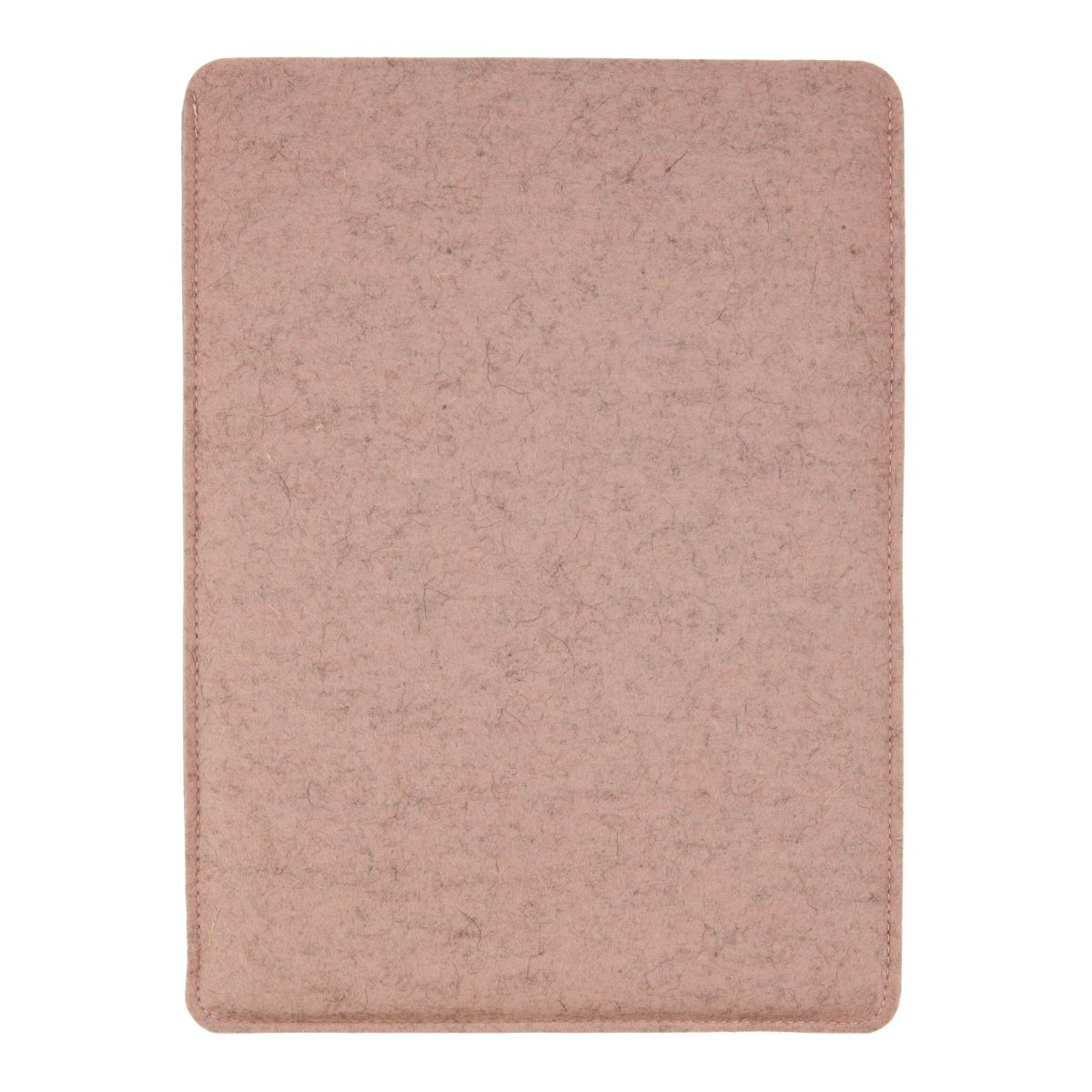 Eine rosa Filzhülle für ein Tablet oder ein ähnliches Gerät.