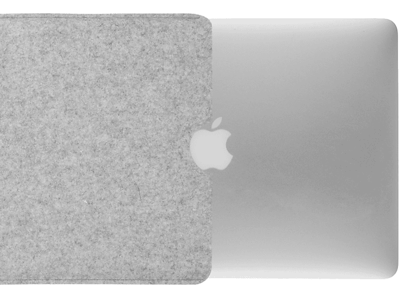 Hellgrau COVERKINGZ Notebook Schurwolle), Apple für Sleeve (100% Laptop Tasche Filz