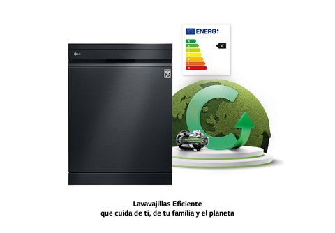 Lavavajillas libre instalación 60 cm - LG DF455HMS, 10 programas, 60 cm,  Negro
