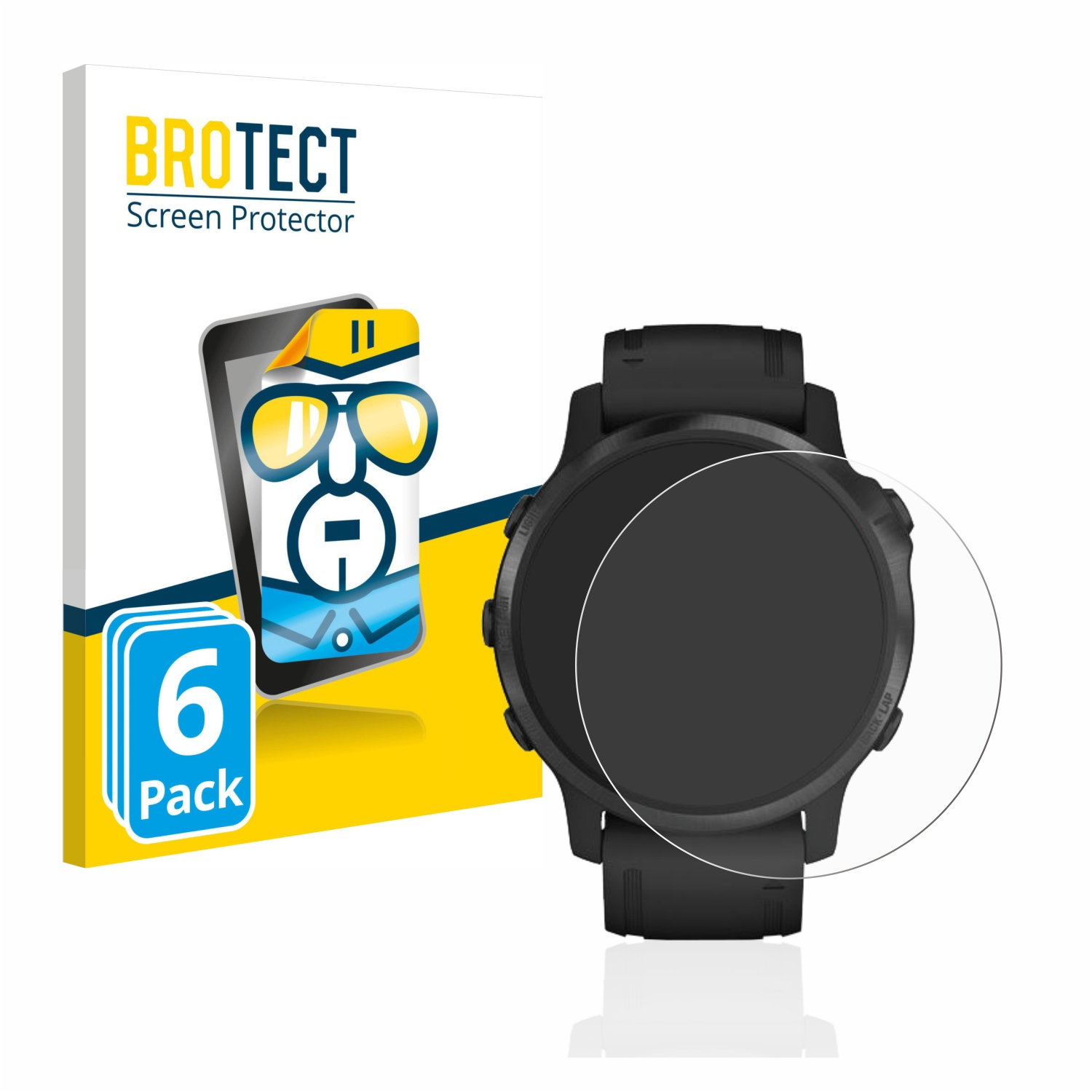 BROTECT 6x klare Schutzfolie(für Garmin Fenix 6S Pro)