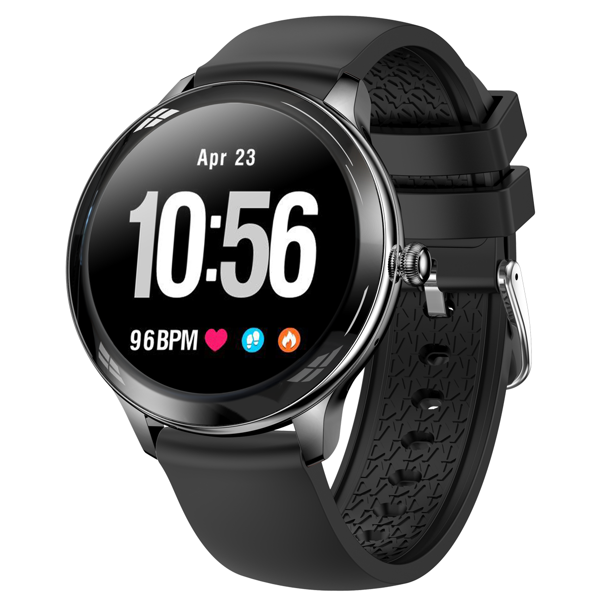 Smartwatch Schwarz Silikon Uhren-V23 Silikon, DECOME