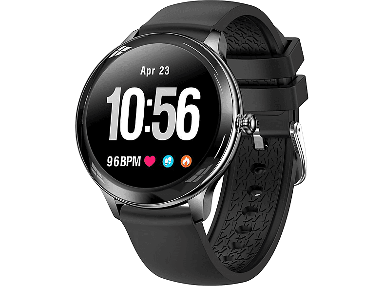 Schwarz Smartwatch Silikon, Uhren-V23 Silikon DECOME