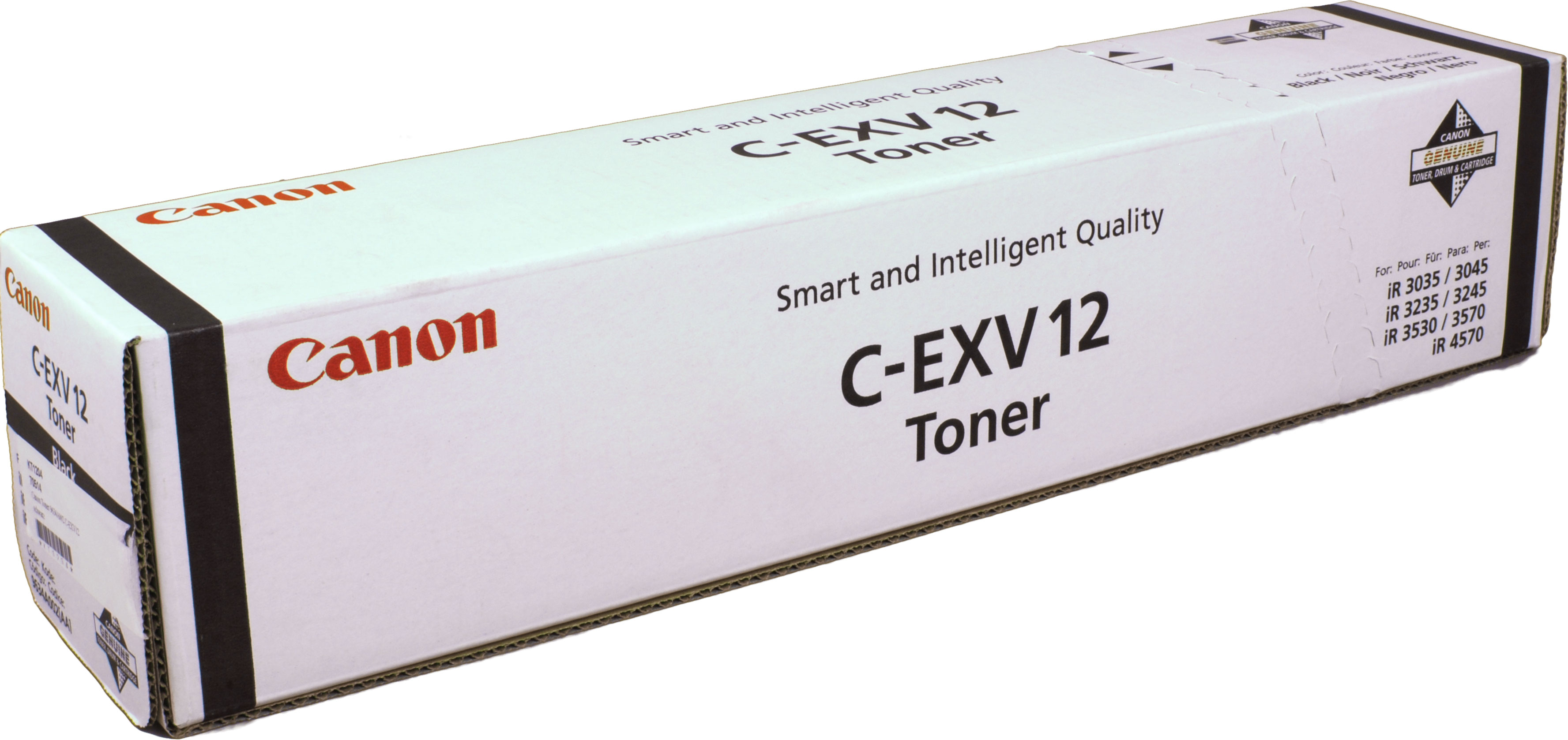 Confezione toner Canon C-EXV 12, nera, con testo.