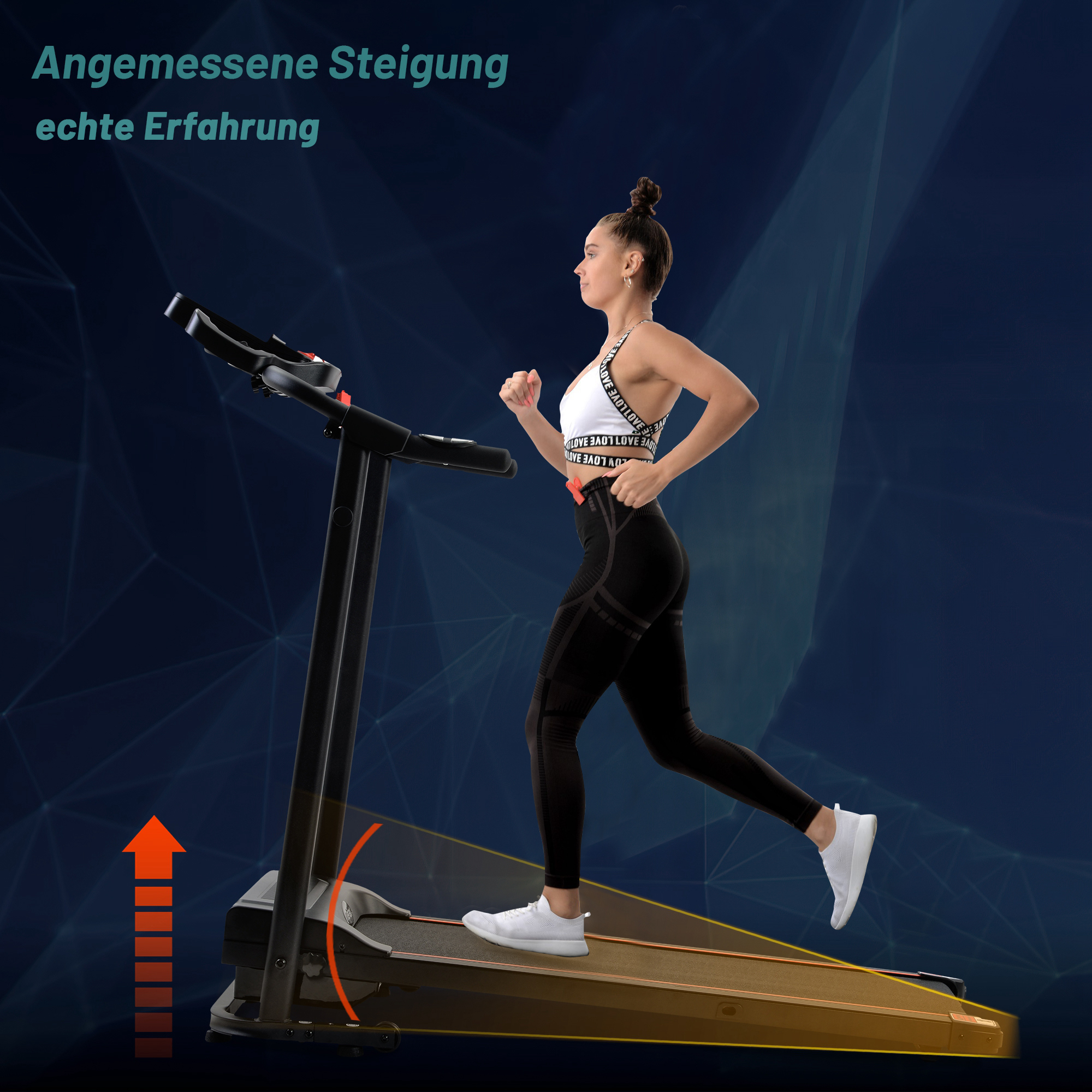 mit für Lautsprecher Laufband, Laufband-Laufmaschine Heimgymnastik-Fitness LINGDA Faltbare Schwarz
