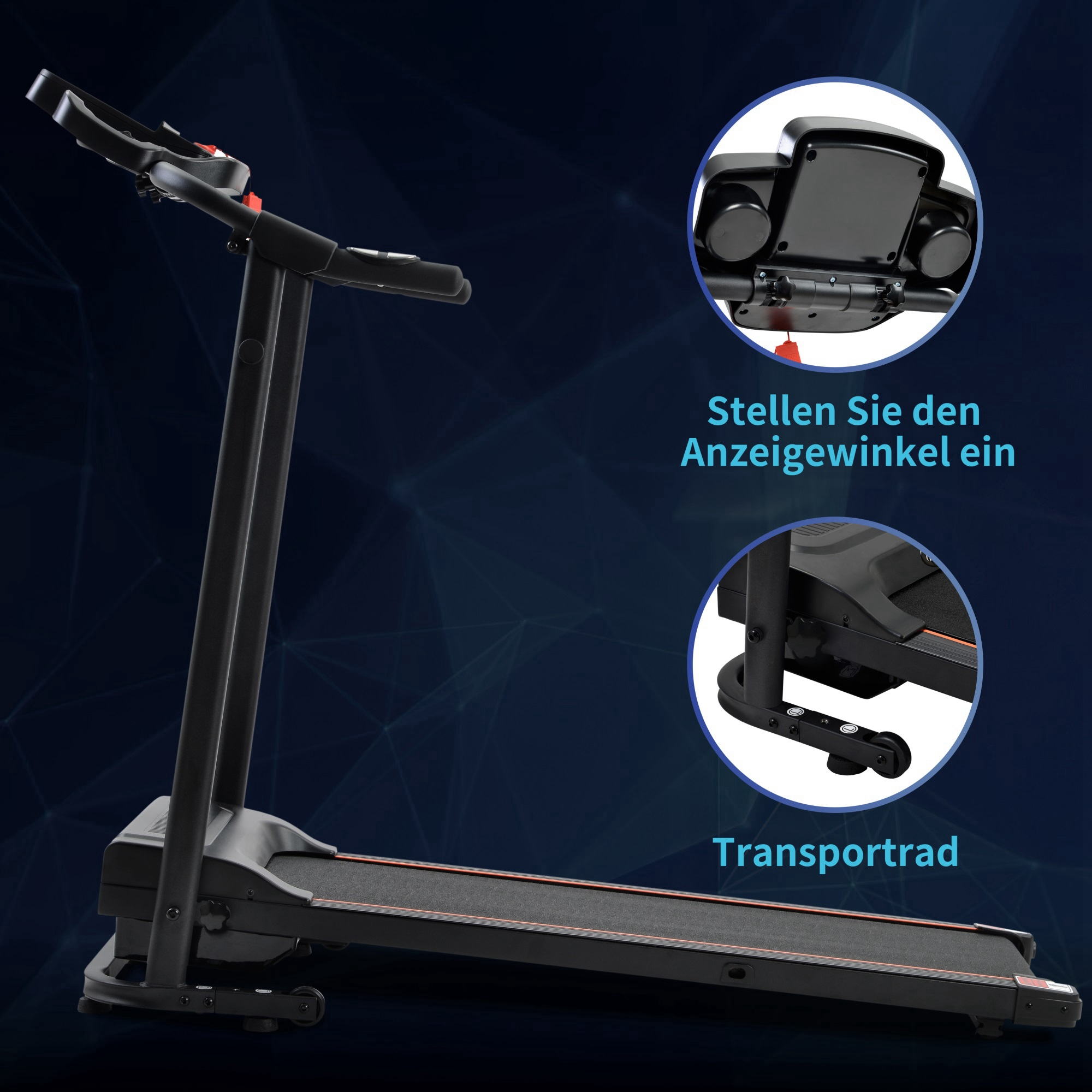 LINGDA Faltbare Laufband-Laufmaschine mit für Schwarz Laufband, Heimgymnastik-Fitness Lautsprecher