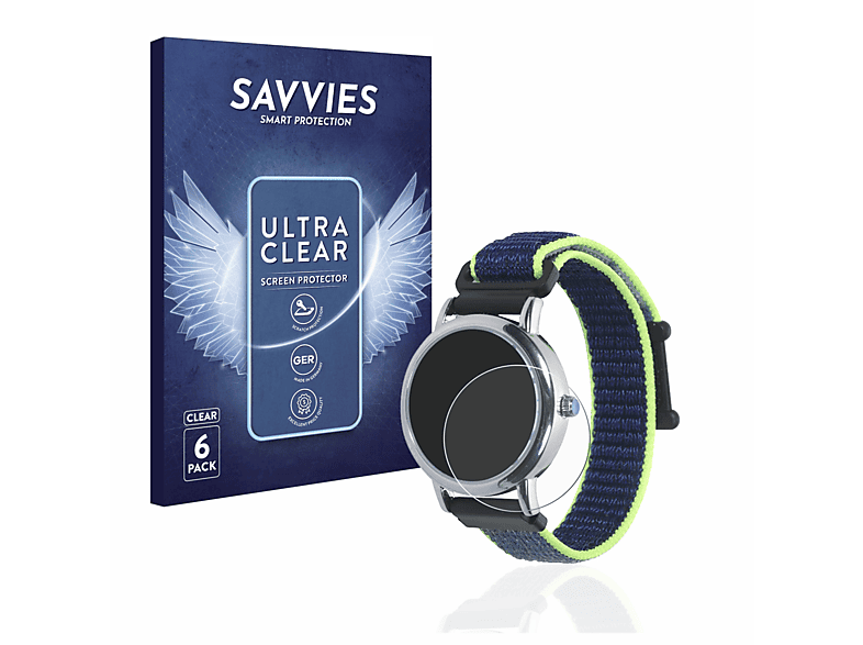 SAVVIES 6x klare Schutzfolie(für Anio 3 (30 mm)) | Smartwatch Schutzfolien & Gläser