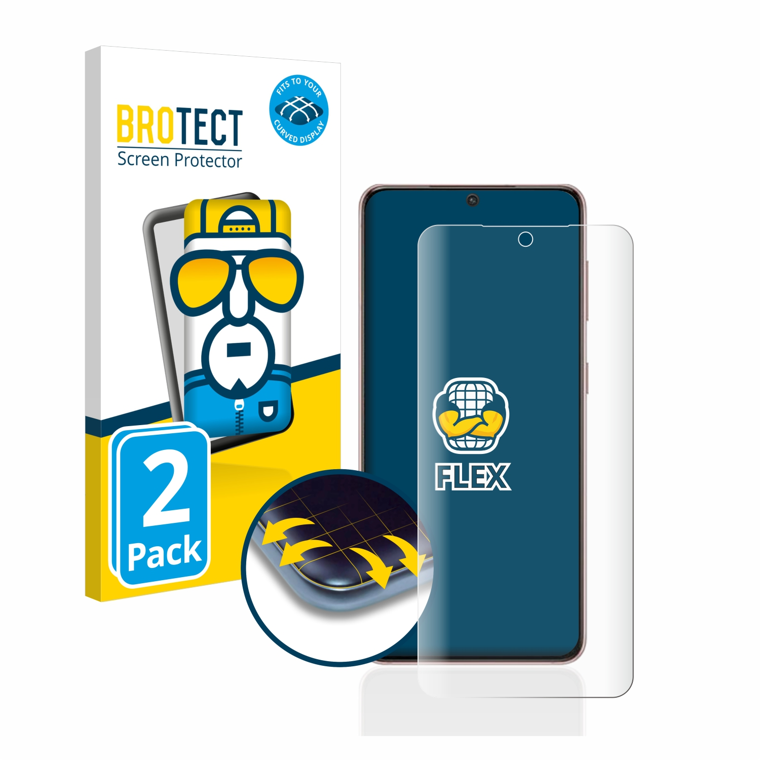 BROTECT 2x Flex Full-Cover 3D Curved Samsung Schutzfolie(für 5G) S21 Galaxy