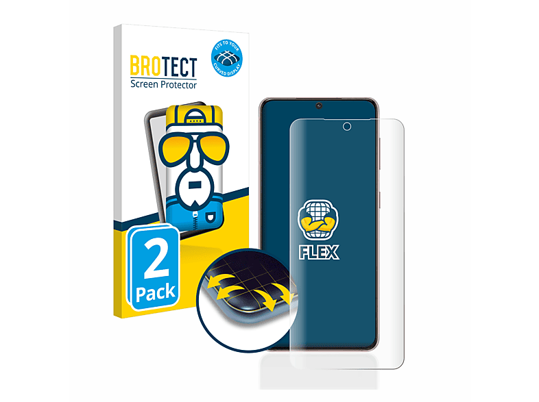 BROTECT 2x 5G) Galaxy Flex 3D Curved Samsung Full-Cover Schutzfolie(für S21