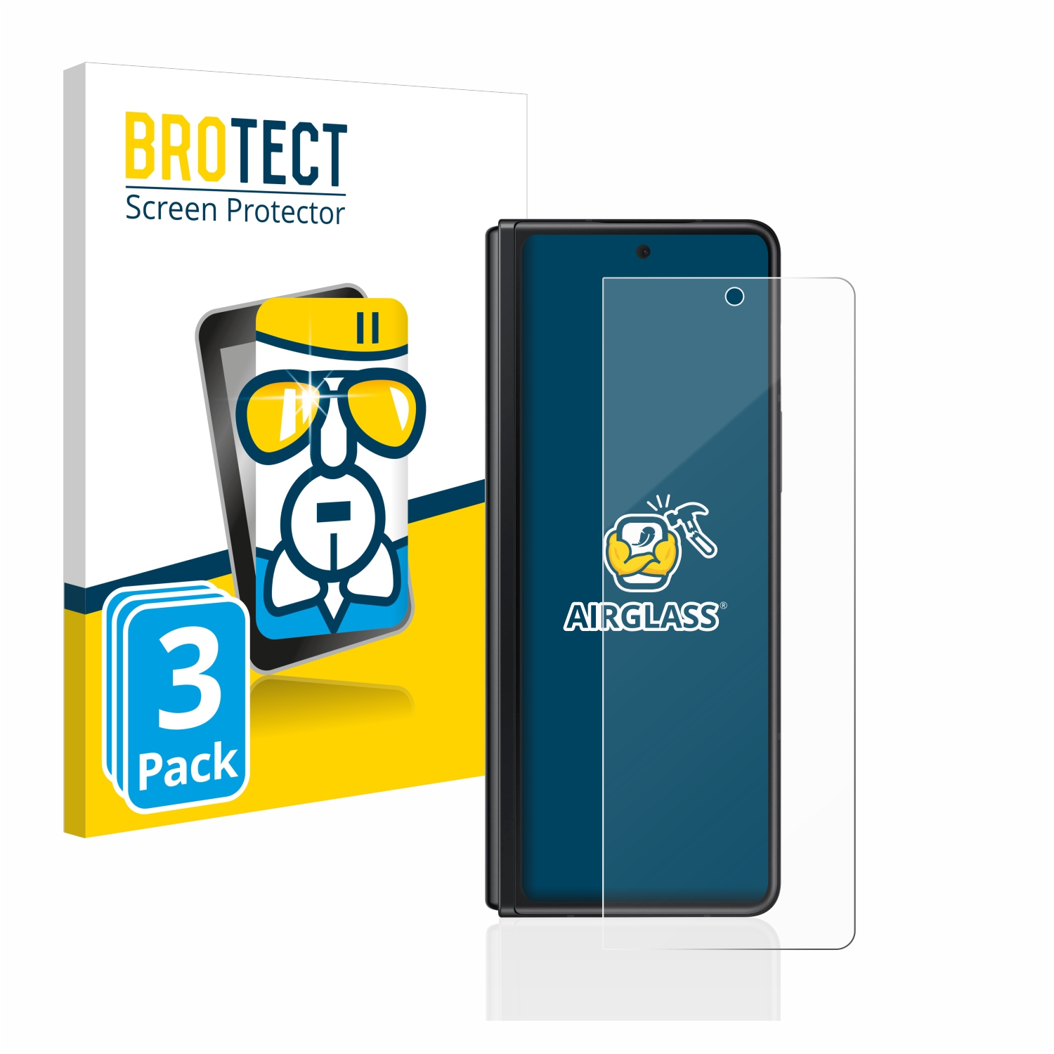 BROTECT 3x Airglass klare Schutzfolie(für Galaxy Samsung 5G) Z 3 Fold