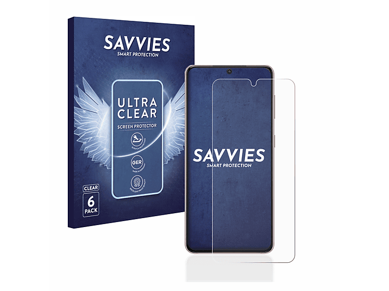 SAVVIES 6x klare Schutzfolie(für Samsung Galaxy S21)