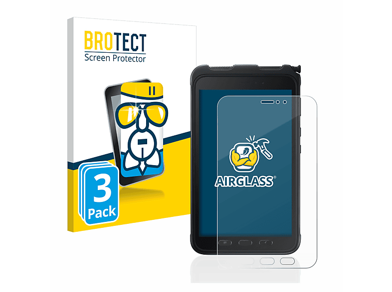 klare 3x Active Airglass Galaxy Samsung 3) Schutzfolie(für BROTECT Tab