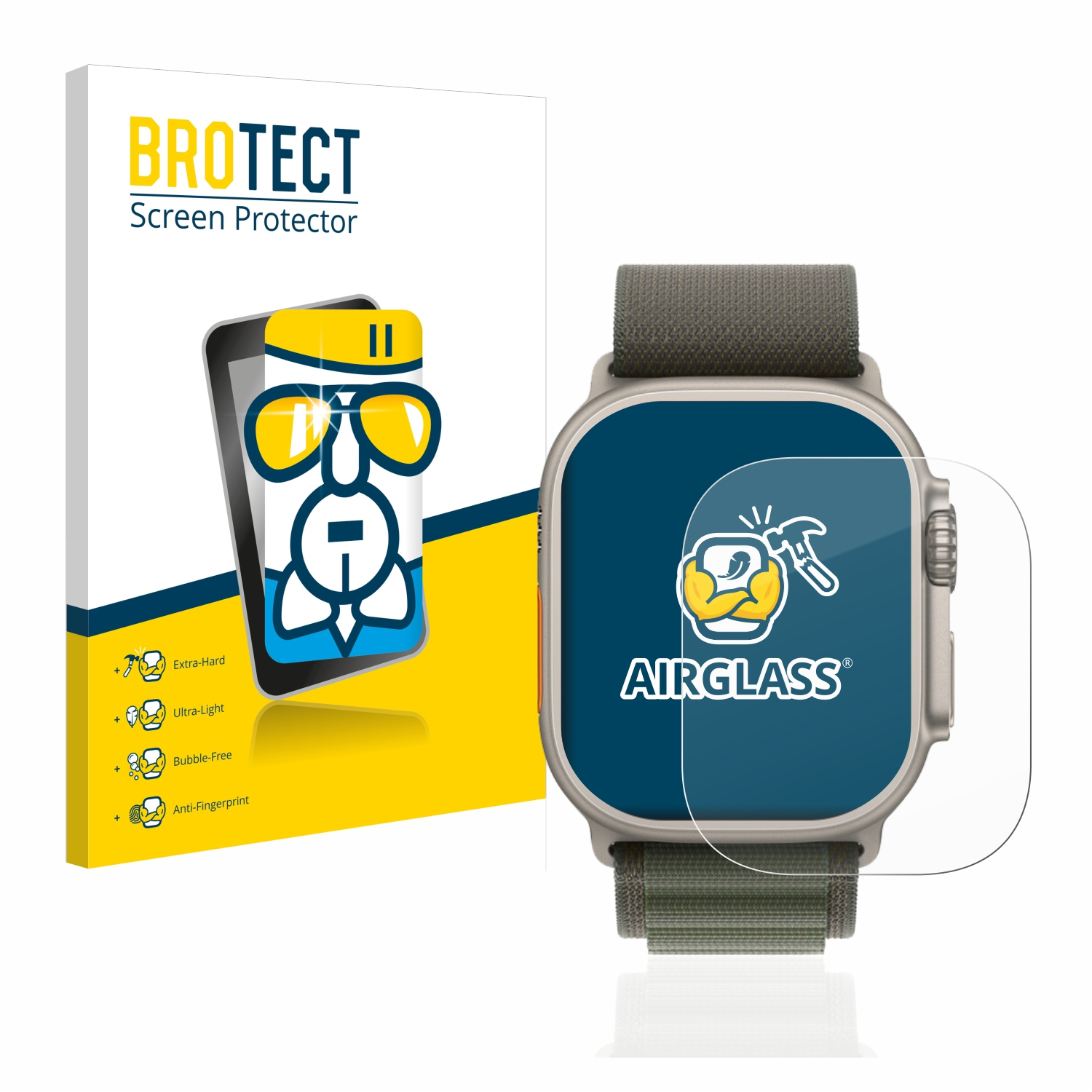 Airglass Watch klare (49 mm)) BROTECT Ultra Apple Schutzfolie(für