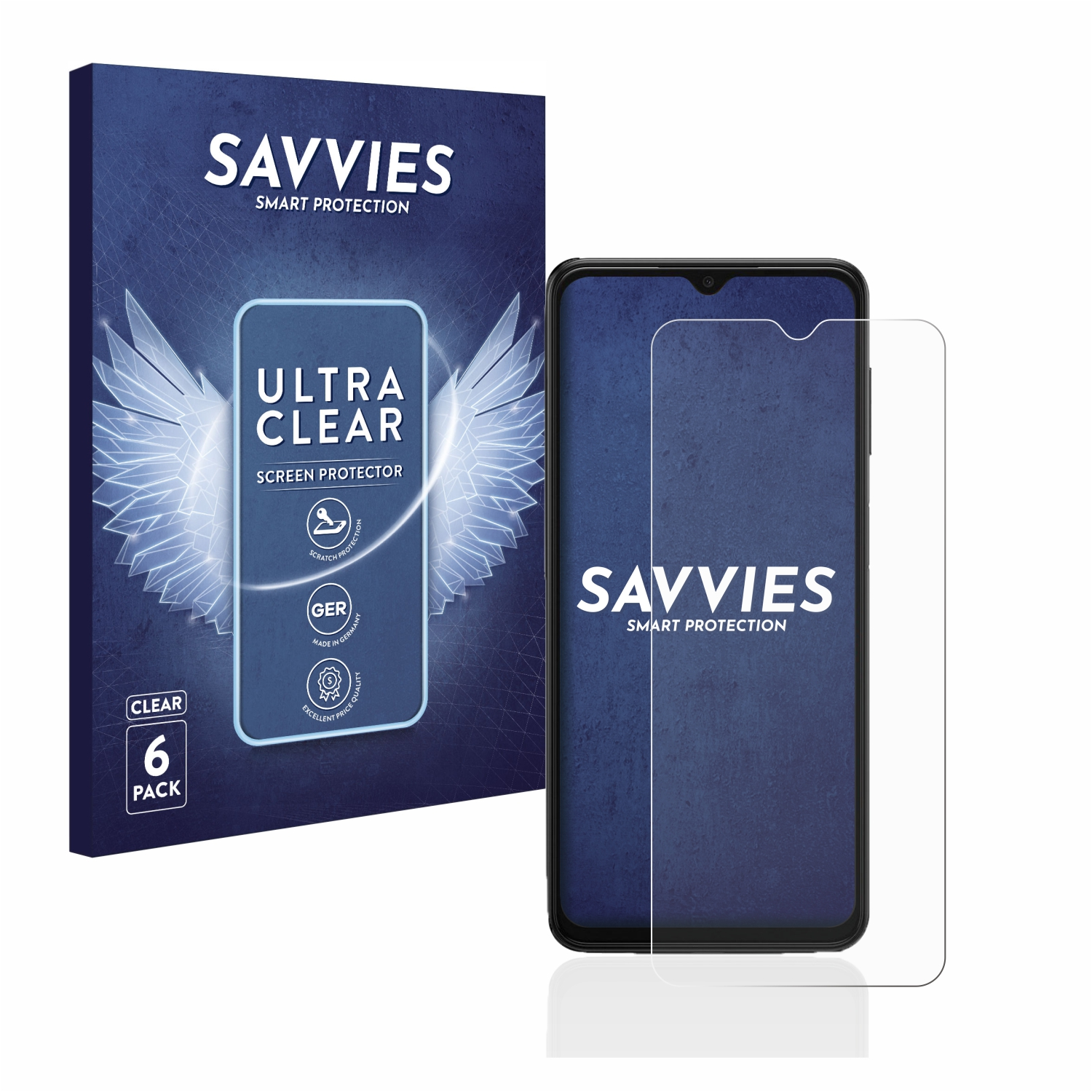 SAVVIES 6x klare Schutzfolie(für A13 Galaxy Samsung 5G)