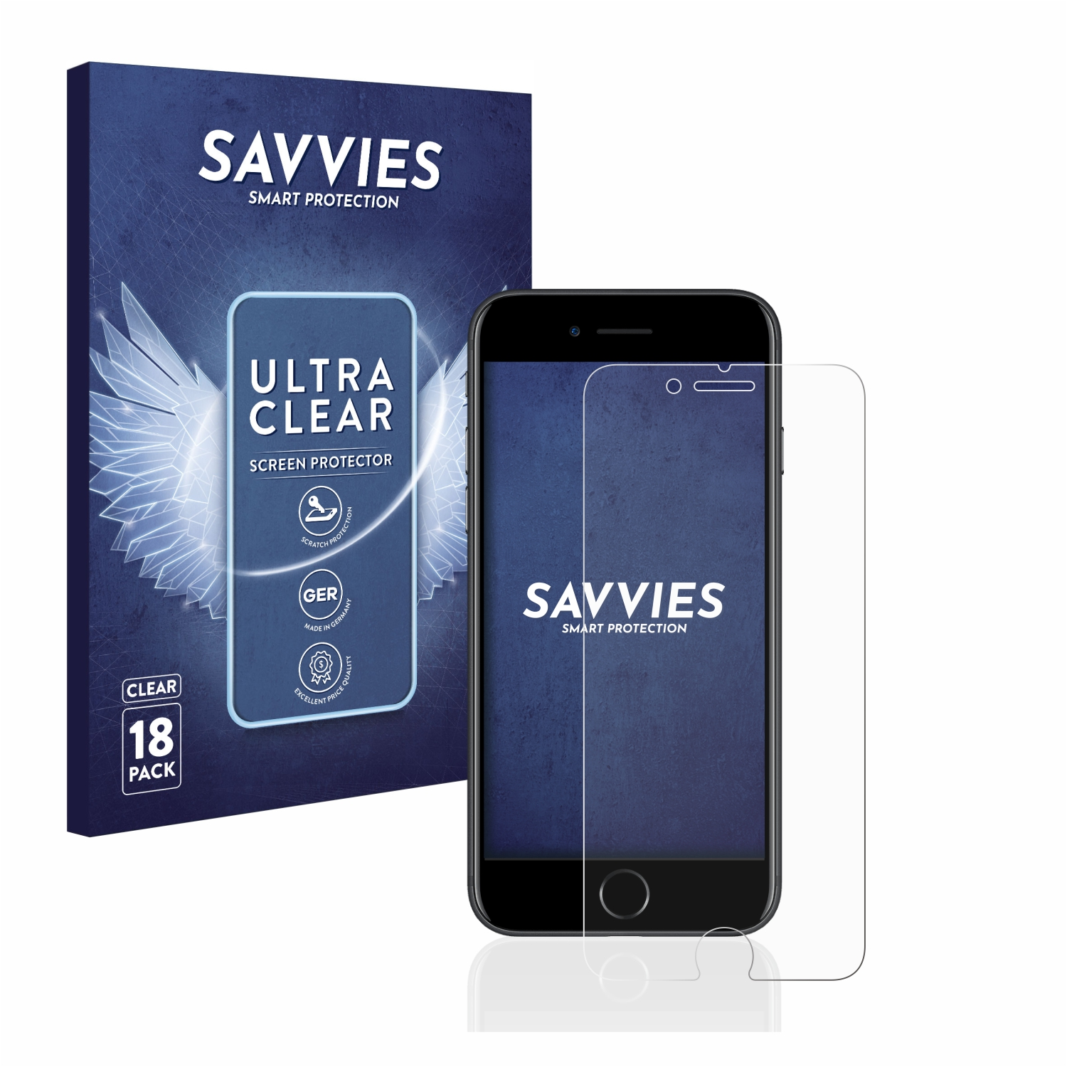 SAVVIES 18x klare 7) Apple Schutzfolie(für iPhone
