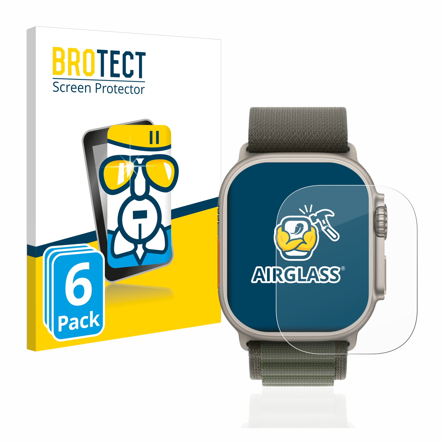klare BROTECT Apple Schutzfolie(für Airglass (49 Watch Ultra mm)) 6x