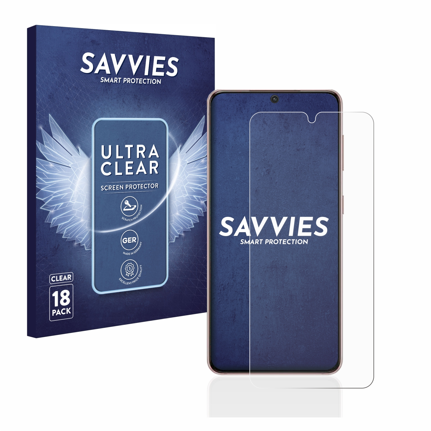 SAVVIES 18x klare Schutzfolie(für Samsung S21 5G) Galaxy