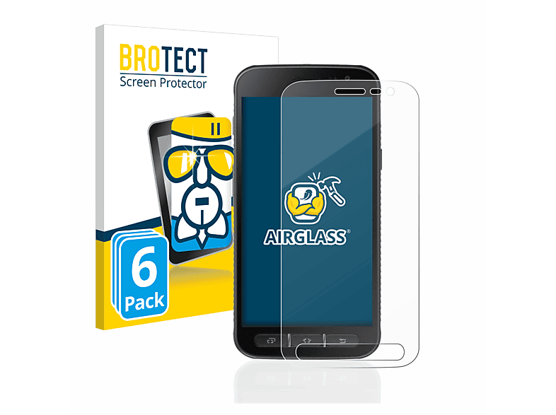 BROTECT 6x Airglass klare Schutzfolie(für Samsung Galaxy Xcover 4)