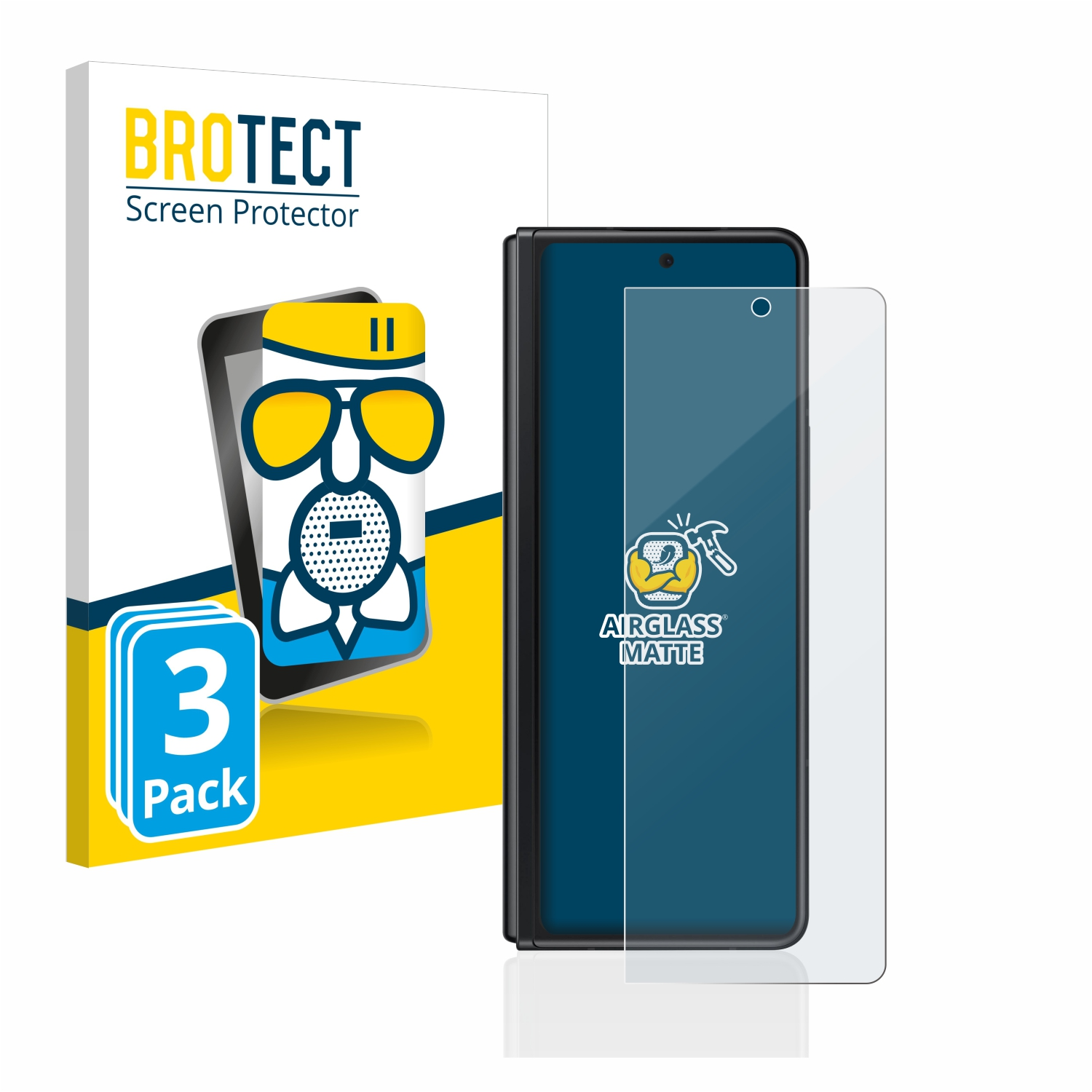 BROTECT 3x Airglass matte 5G) 3 Galaxy Z Fold Samsung Schutzfolie(für