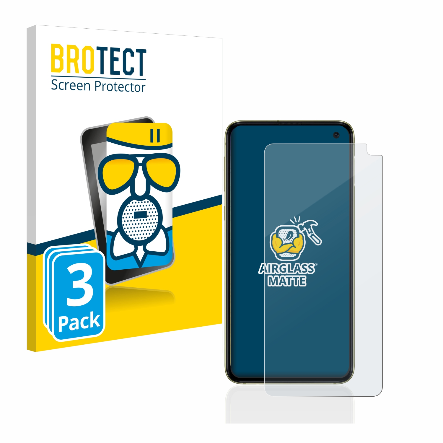 BROTECT 3x Samsung matte Schutzfolie(für S10e) Galaxy Airglass