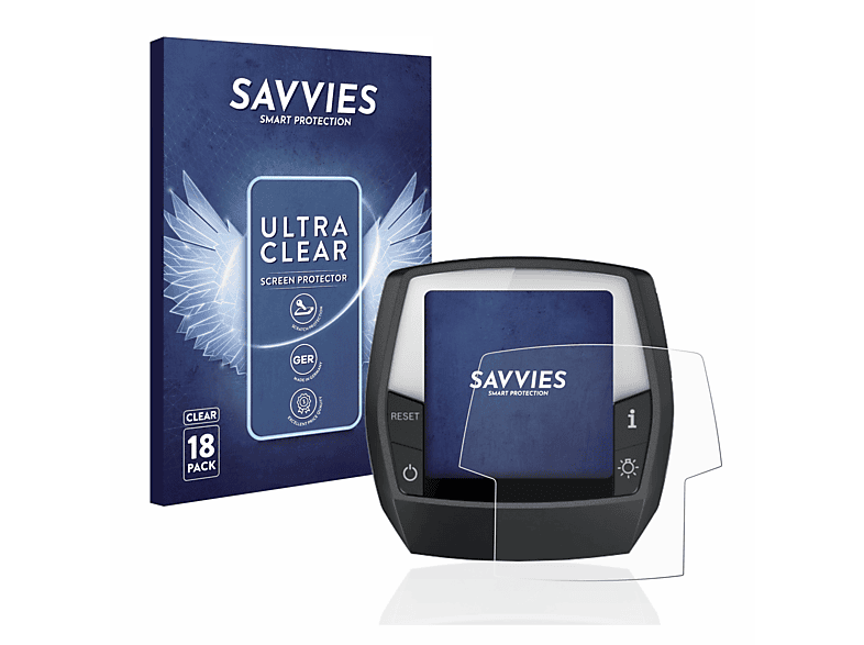 SAVVIES 18x klare Schutzfolie(für Bosch Intuvia Performance Line)