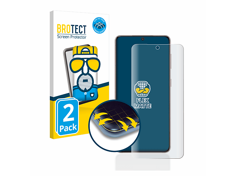 BROTECT 2x Flex matt Full-Cover S21) 3D Curved Samsung Schutzfolie(für Galaxy