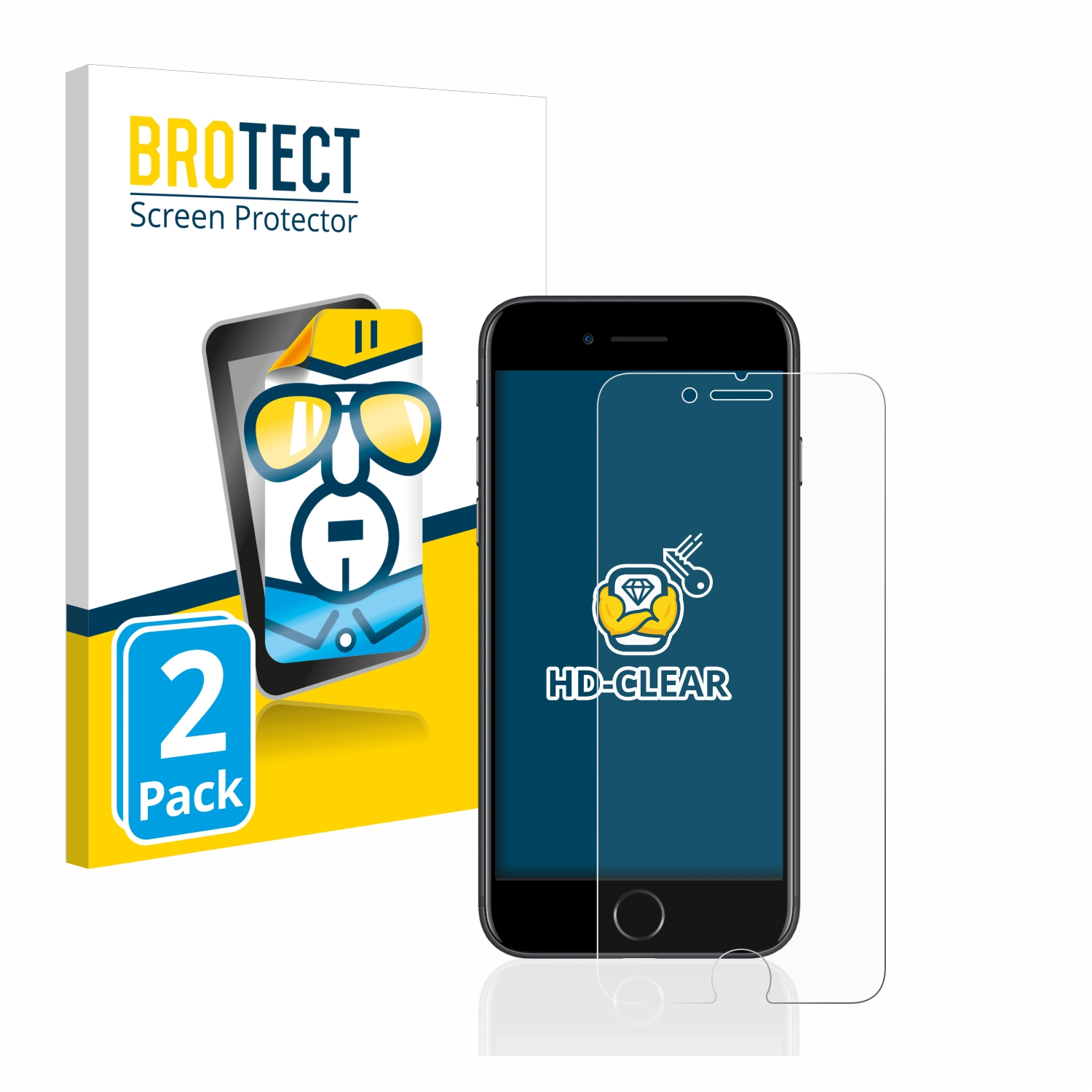 BROTECT 2x 7) iPhone klare Schutzfolie(für Apple