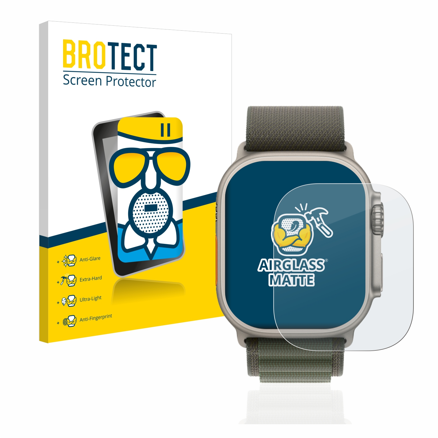 BROTECT Airglass Watch Ultra Schutzfolie(für Apple (49 mm)) matte
