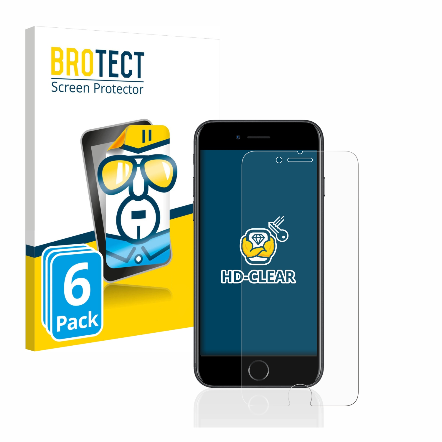 BROTECT 6x iPhone Apple 7) Schutzfolie(für klare