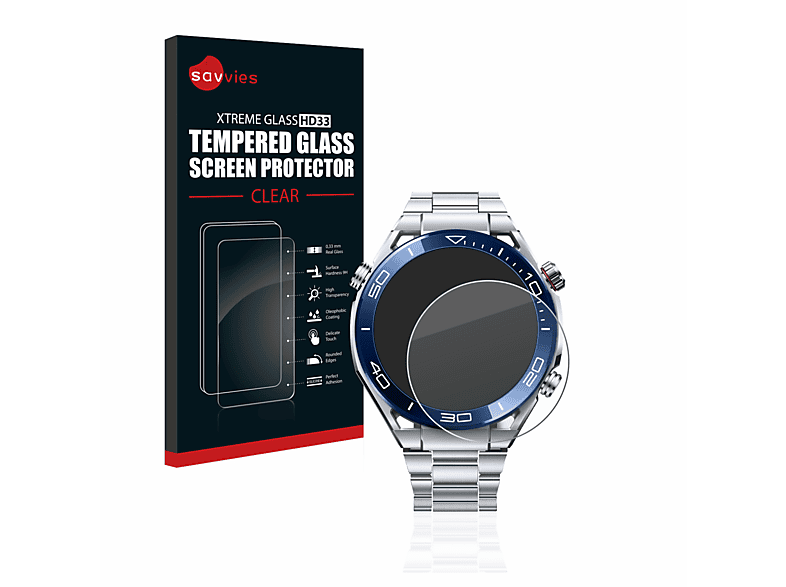 SAVVIES 9H klares Schutzglas(für Huawei Watch Ultimate (48,5 mm))