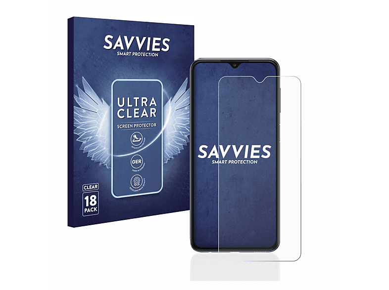 SAVVIES 18x klare Schutzfolie(für Samsung Galaxy A23 5G)