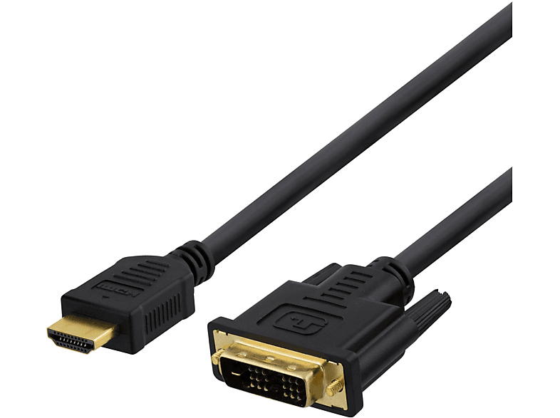 DVI Kabel 1m, DELTACO HD, Full Kabel, DELTACO auf HDMI HDMI schwarz