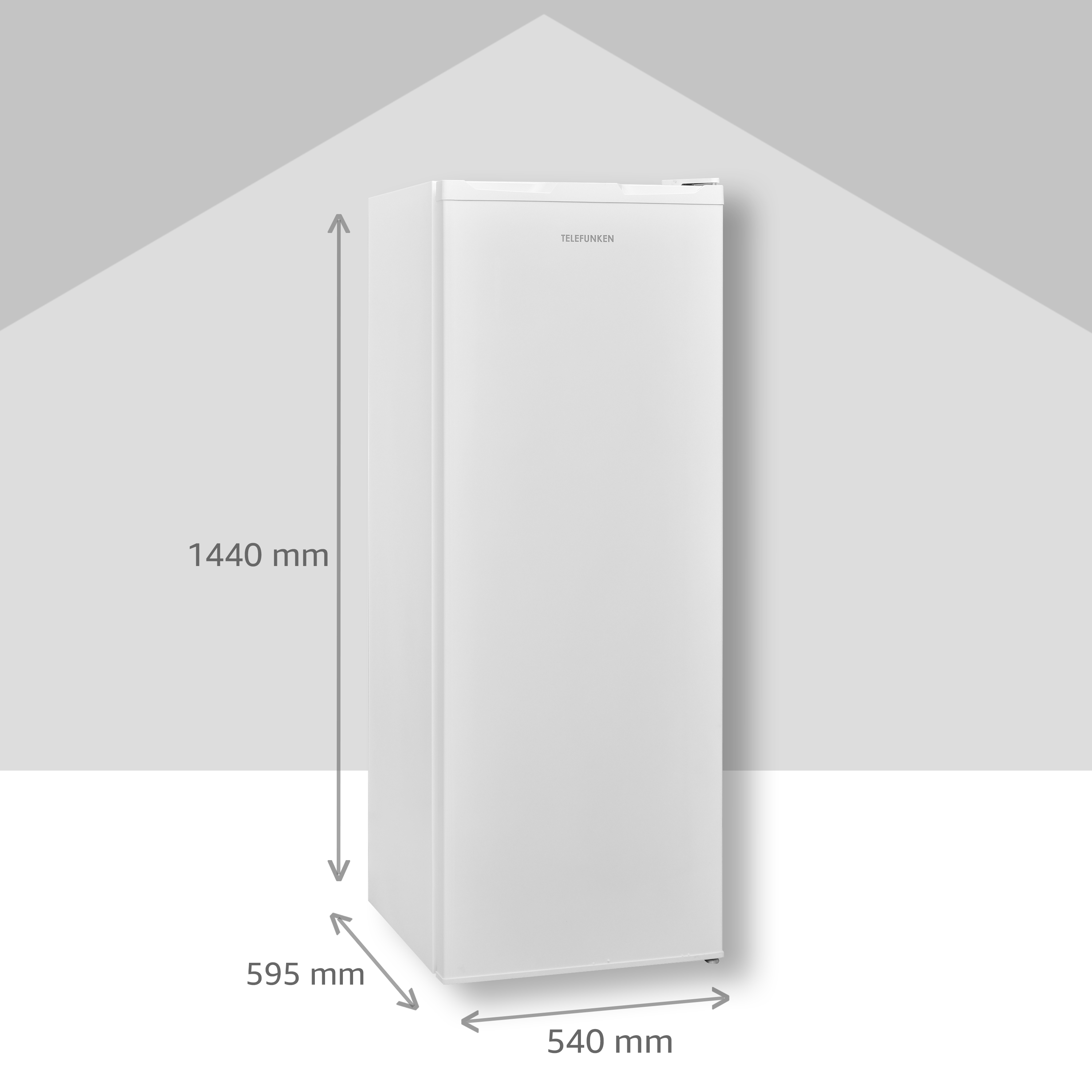 TELEFUNKEN 144 Kühlschrank hoch, (F, Weiß) KTFK265FW2 cm