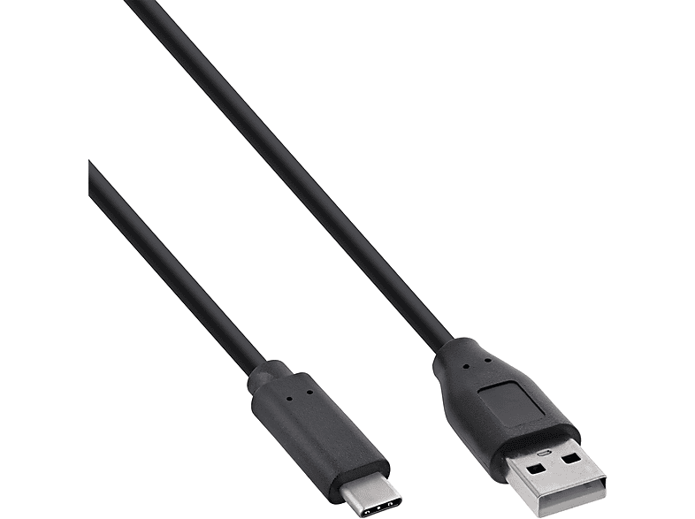 INLINE InLine® USB 2.0 Kabel, USB-C Stecker an A Stecker, schwarz, 1,5m USB USB