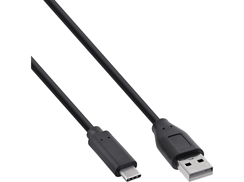 INLINE InLine® USB 2.0 Kabel, 1m schwarz, Stecker, A USB Stecker an Kabel USB-C