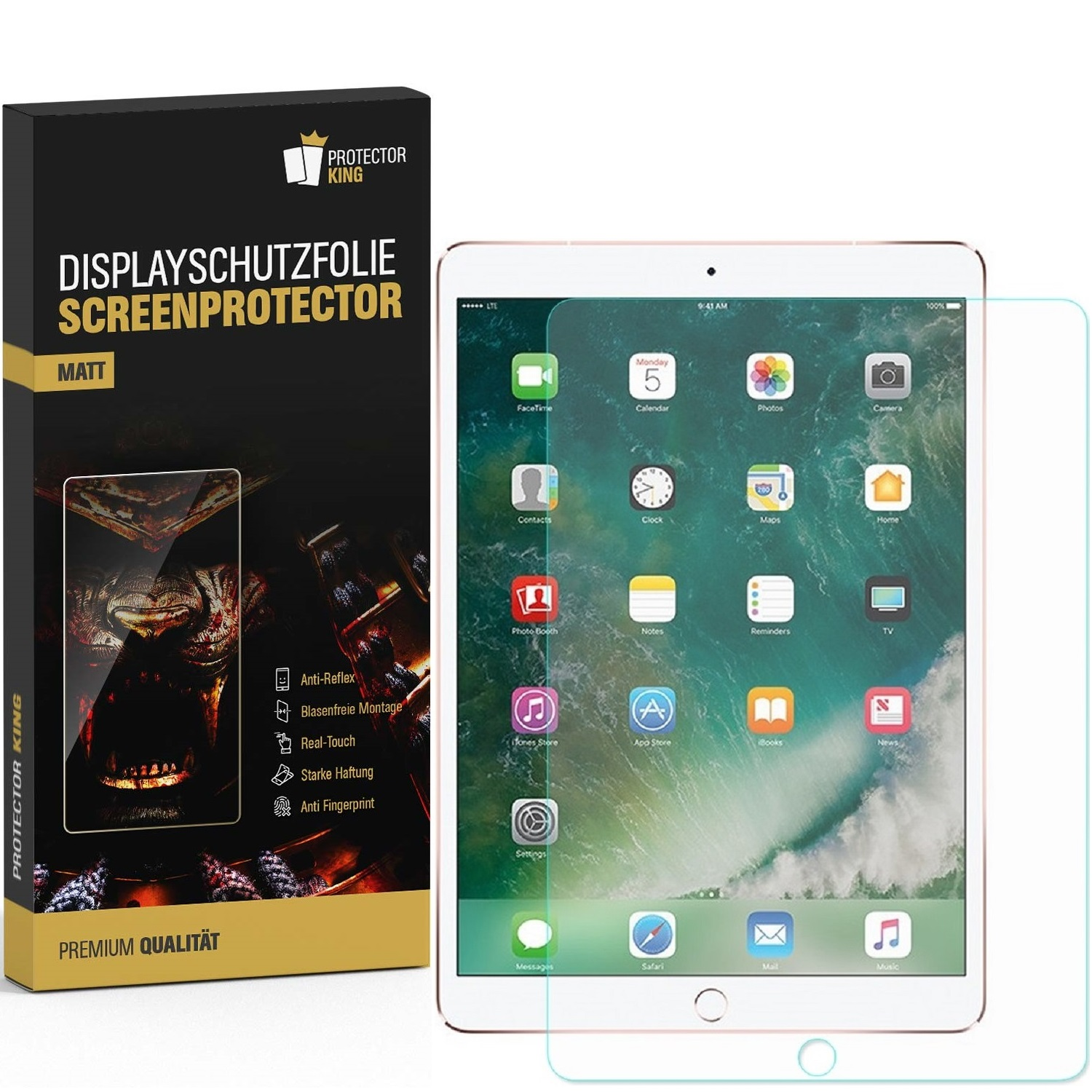 9.7) Schutzfolie MATT iPad Pro 4x Displayschutzfolie(für ENTSPIEGELT Apple ANTI-REFLEX PROTECTORKING