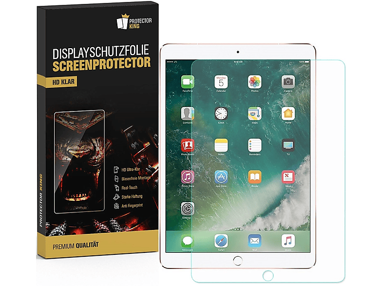 iPad KLAR Pro PROTECTORKING 9.7) 2x Schutzfolie Displayschutzfolie(für HD Displayschutzfolie Apple