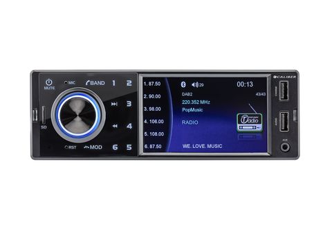 Autorradio - RMD402DAB-BT CALIBER, Bluetooth, Aux In, Bluetooth, SD, USB,  Negro