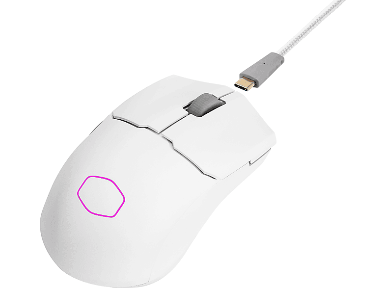 COOLER MASTER MM712 RGB Gaming Maus, Weiß