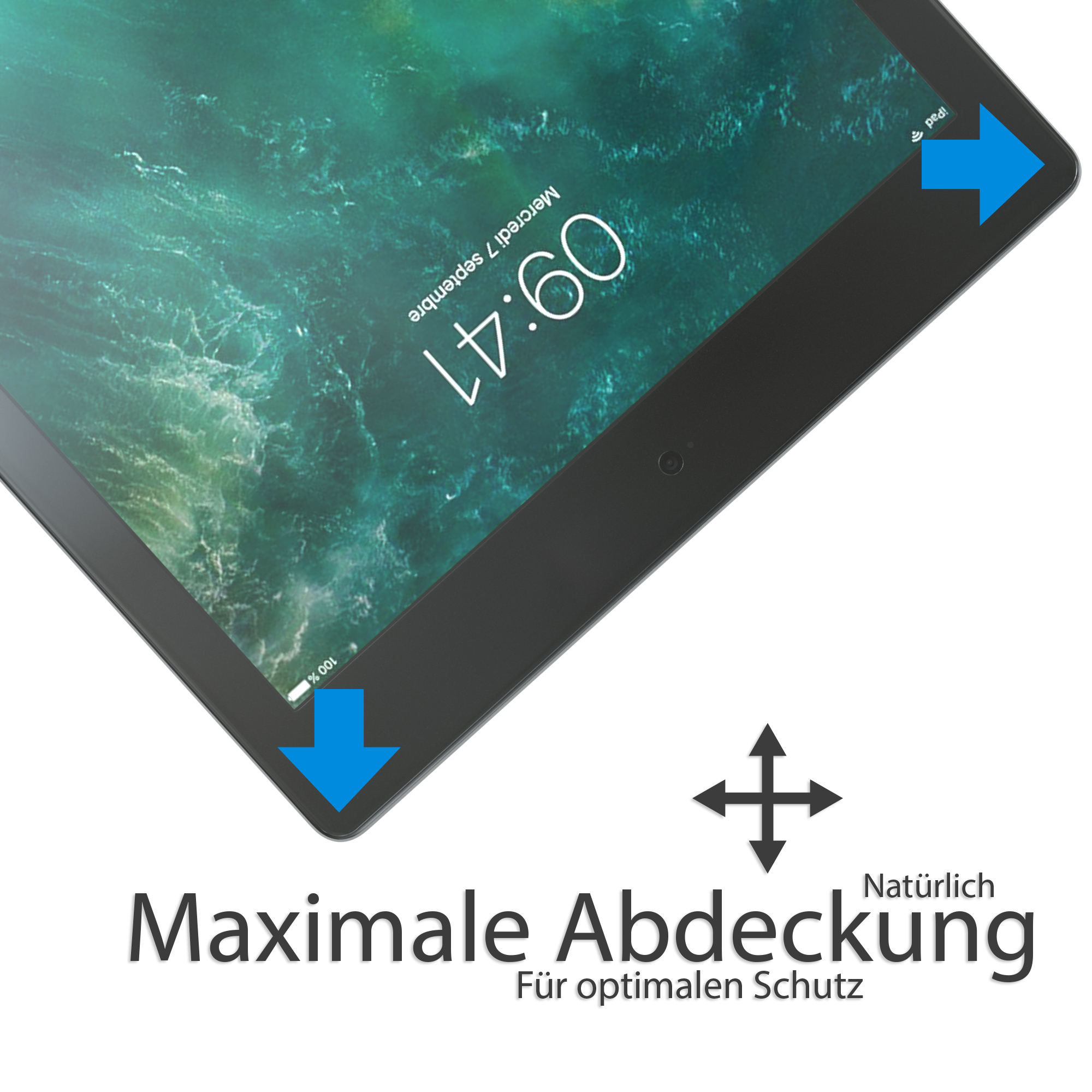 Displayschutzglas(für Schutzfolie 2017) iPad CASE Display EAZY 5. Apple für Glasfolie Generation