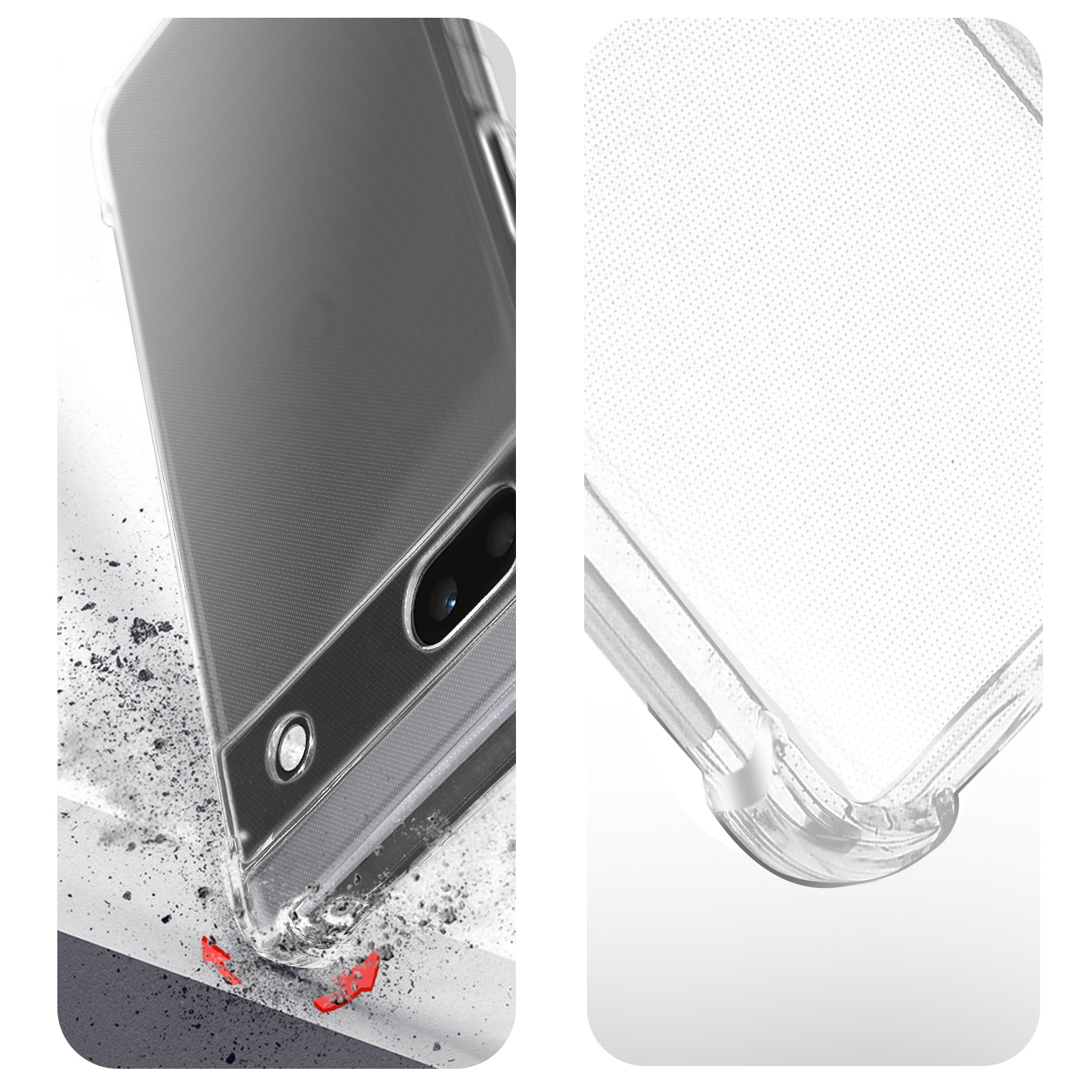 Transparent Folie Series, Pixel + Premium AVIZAR 6a, Backcover, Hülle Google, Schutz-Set: