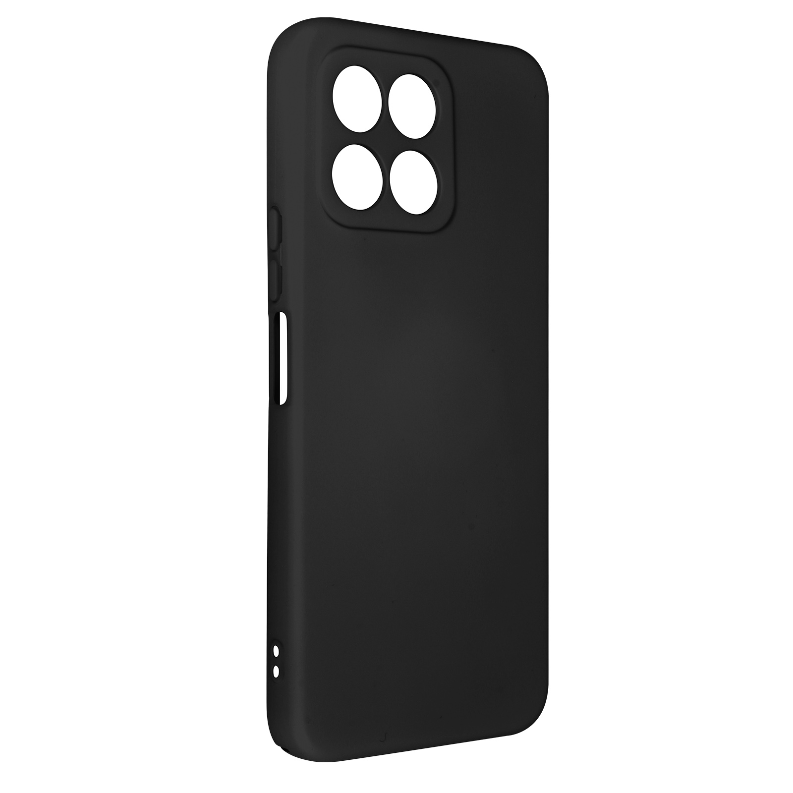 Coque de téléphone noire avec quatre découpes pour caméra. Couvre l'arrière et les côtés.