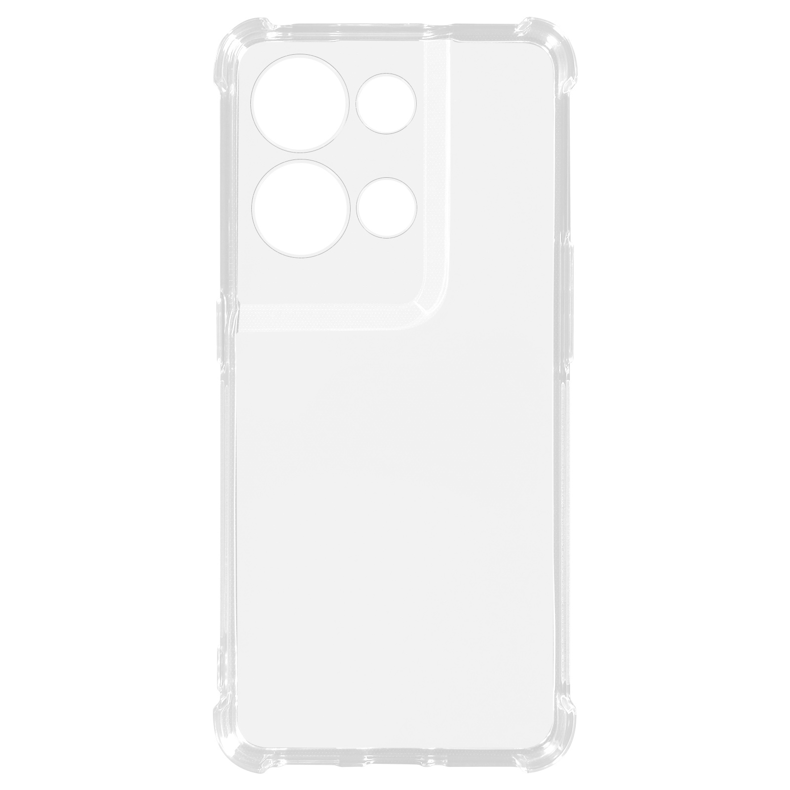Custodia trasparente per telefono con fori per la fotocamera.