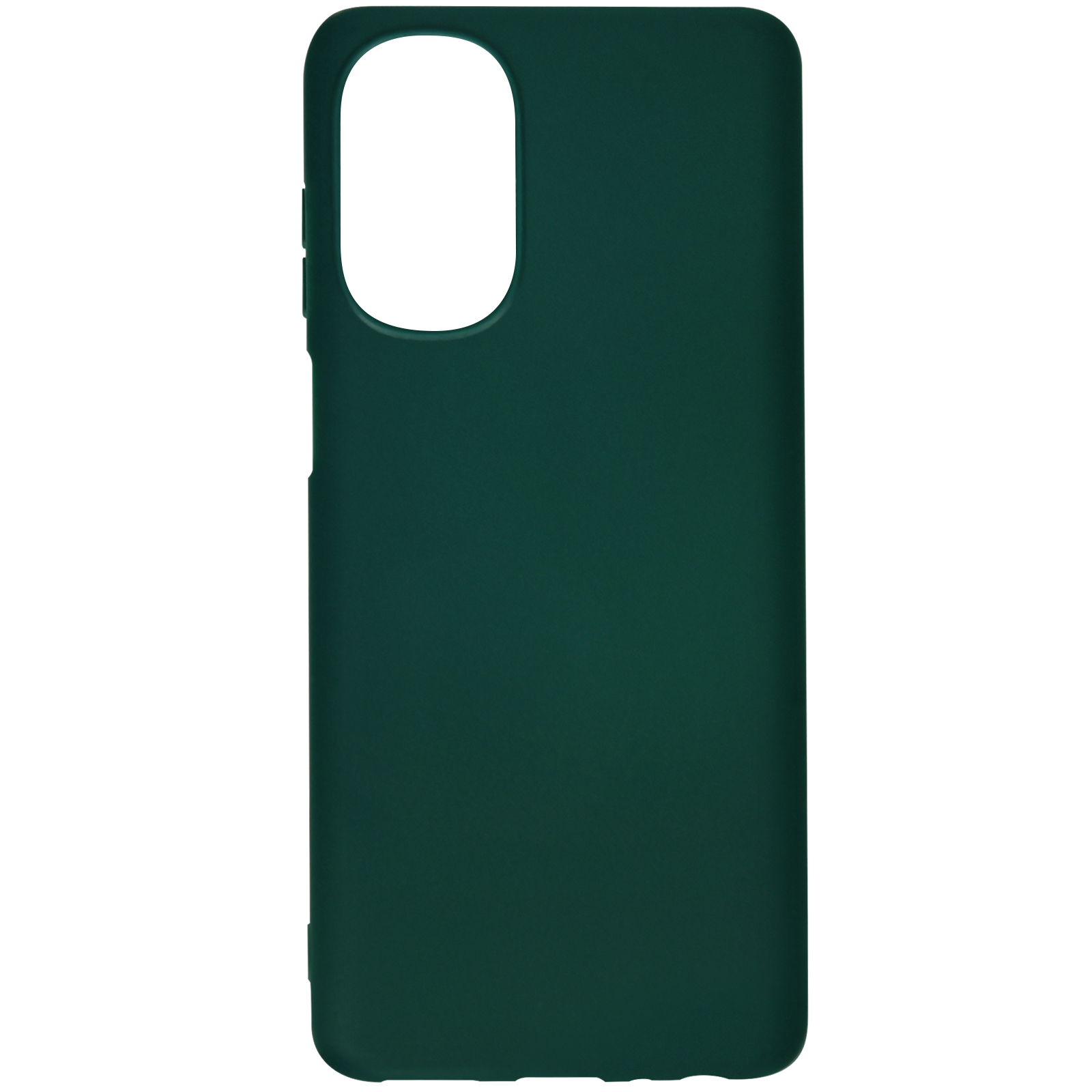 Una custodia verde per smartphone con un foro per la fotocamera.