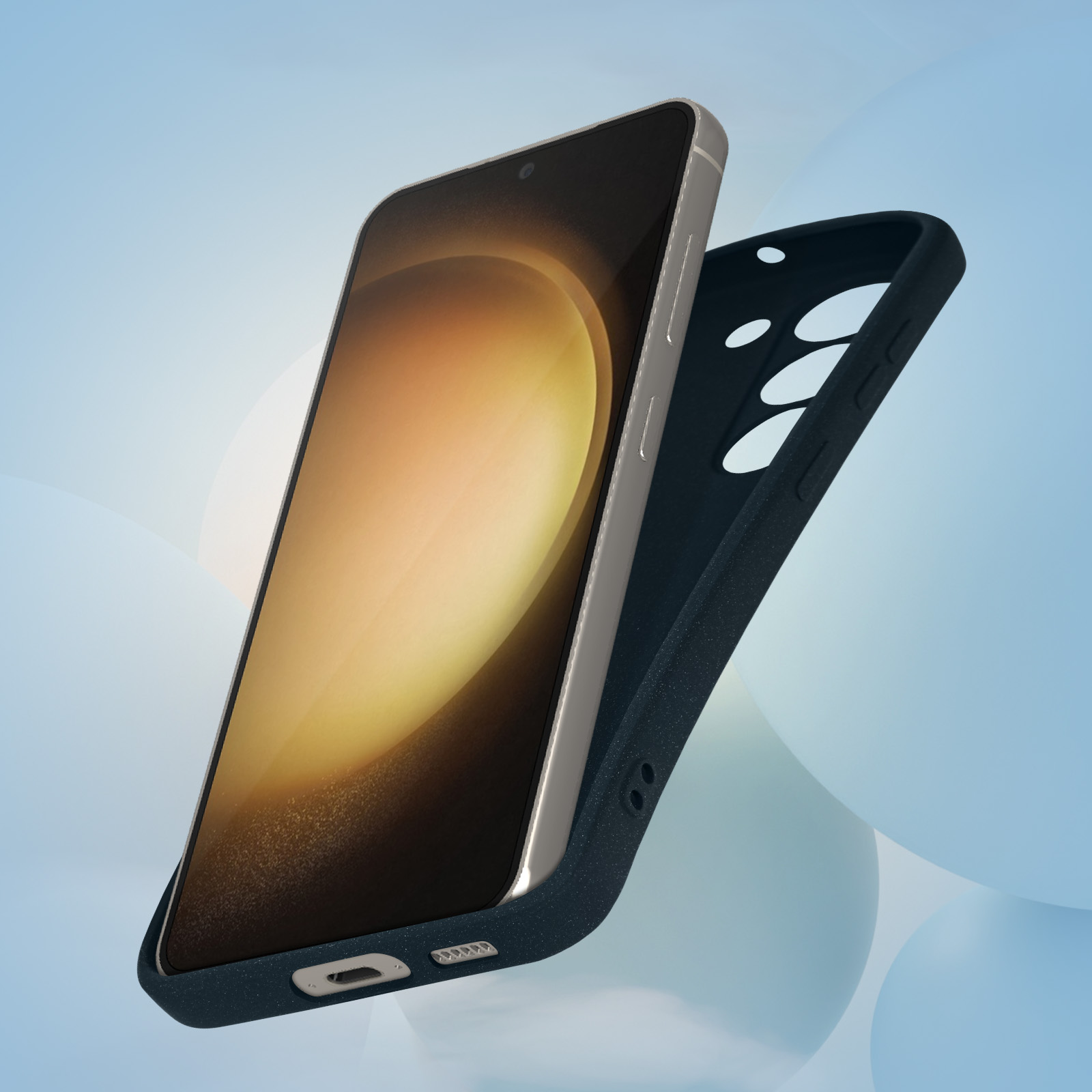 Samsung, Galaxy Backcover, AVIZAR Dunkelblau Series, Sand S23,
