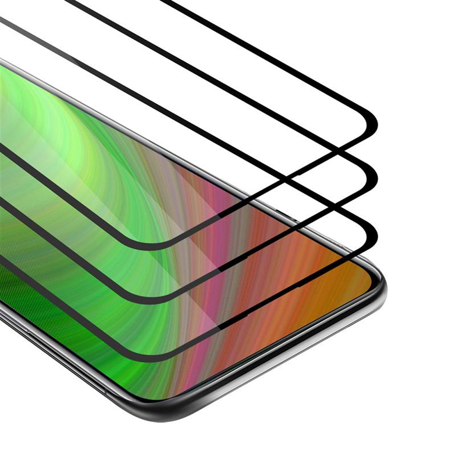 Un radiatore elettrico bianco con barre verticali è mostrato. Ha ruote e un marchio in alto a sinistra.