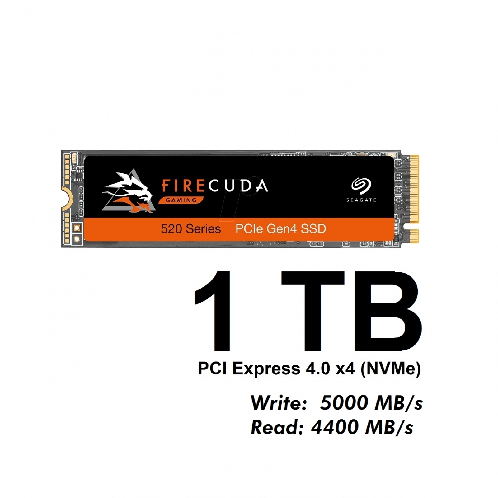 SEAGATE FireCuda 1 520 1TB NVMe SSD, Express intern PCI 4.0 x4 TB, (ZP1000GM3A002), SSD
