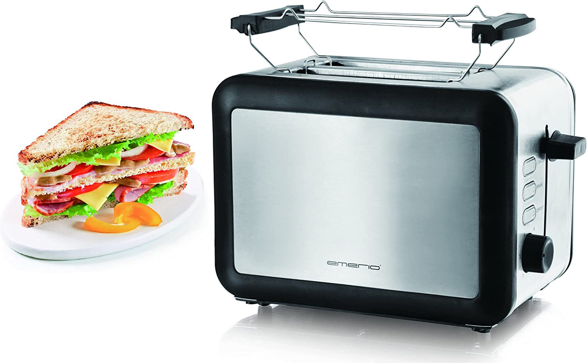 Schlitze: Toaster (800 TO-112826.1 Watt, Silber EMERIO 2)
