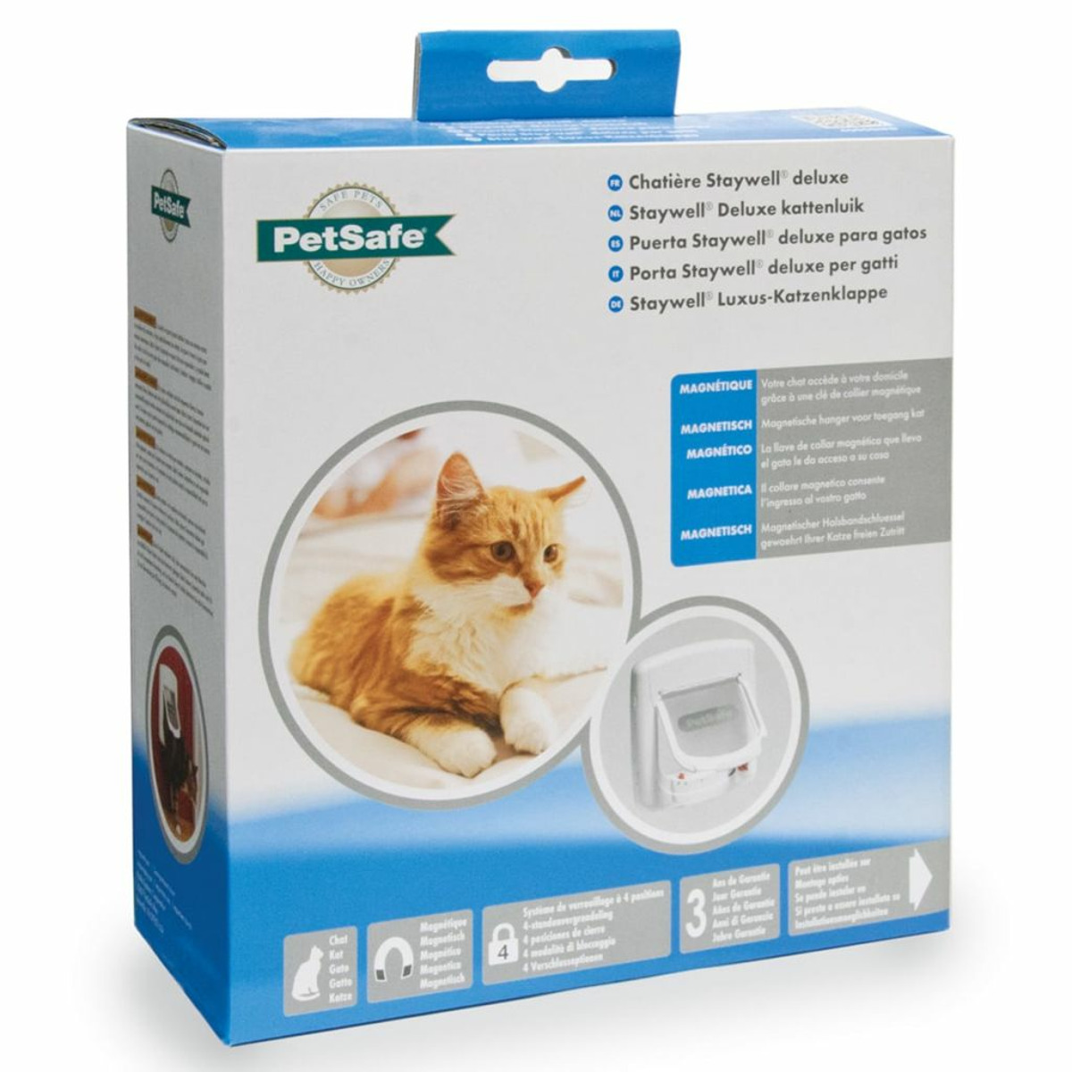 PETSAFE Staywell® Magnetische Katzenklappe 4 Katzenklappe Deluxe Weiß mit Verschlussoptionen