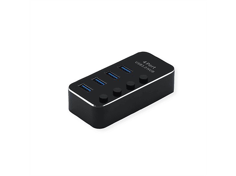 ROLINE USB 3.2 Gen 1 Notebook Hub, 4 Ports, einzeln schaltbar, USB Hub ...