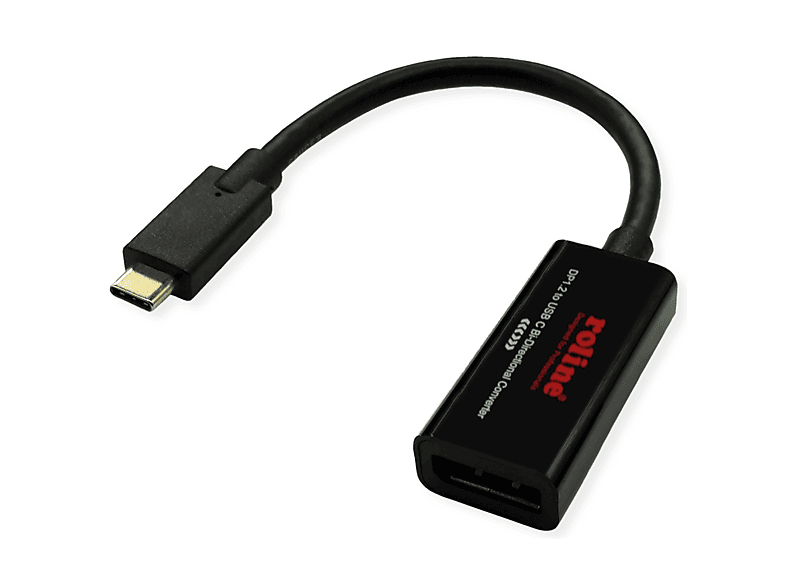 ROLINE USB Typ C - DisplayPort, v1.2, bidirektionaler Kabel-Adapter, ST/BU USB-DisplayPort Adapter